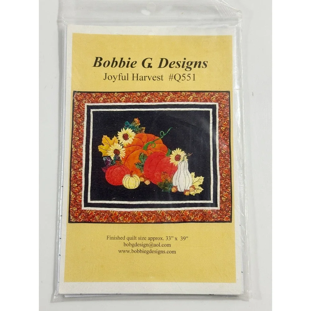 Bobbie G. Designs Quilt Pattern Multicolor Joyful Harvest Q551 Pumpkin